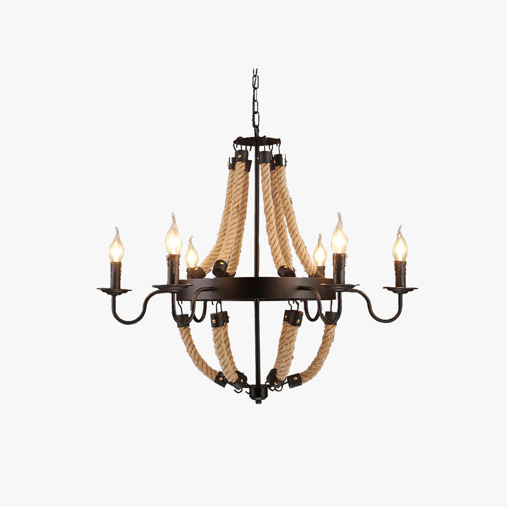 Epoch Industriële LED Hanglamp Metaal/Touw Zwart Woonkamer/Bar