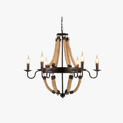 Epoch Industriële LED Hanglamp Metaal/Touw Zwart Woonkamer/Bar