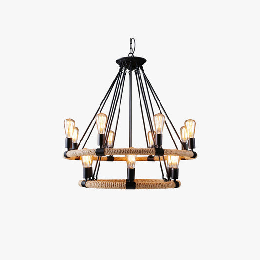 Lampada a sospensione a LED dal design d'epoca, in metallo nero, per sala da pranzo/soggiorno