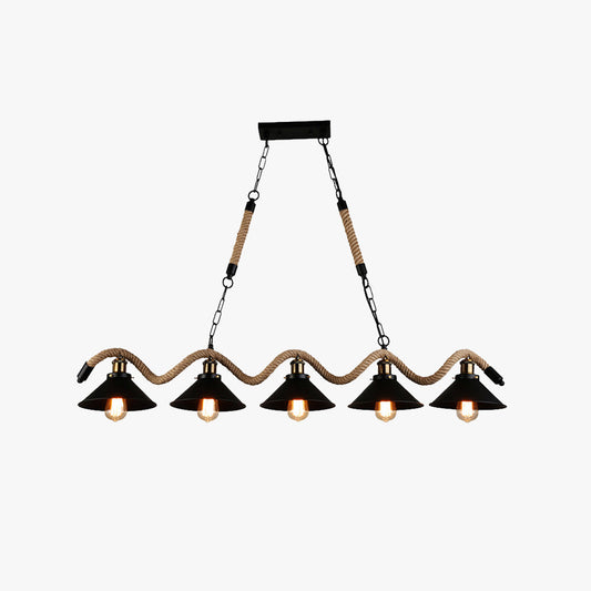 Lampada a sospensione vintage a LED nera in metallo per sala da pranzo/caffetteria