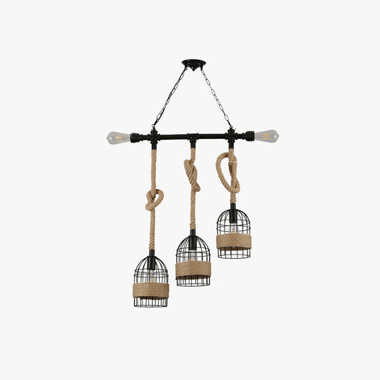 Lampada a sospensione a LED retrò in metallo nero per caffè/bar/sala da pranzo