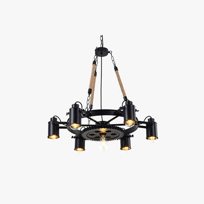 Epoch Industrial LED Pendant Light Black Metal/Rope Cafe/Bar