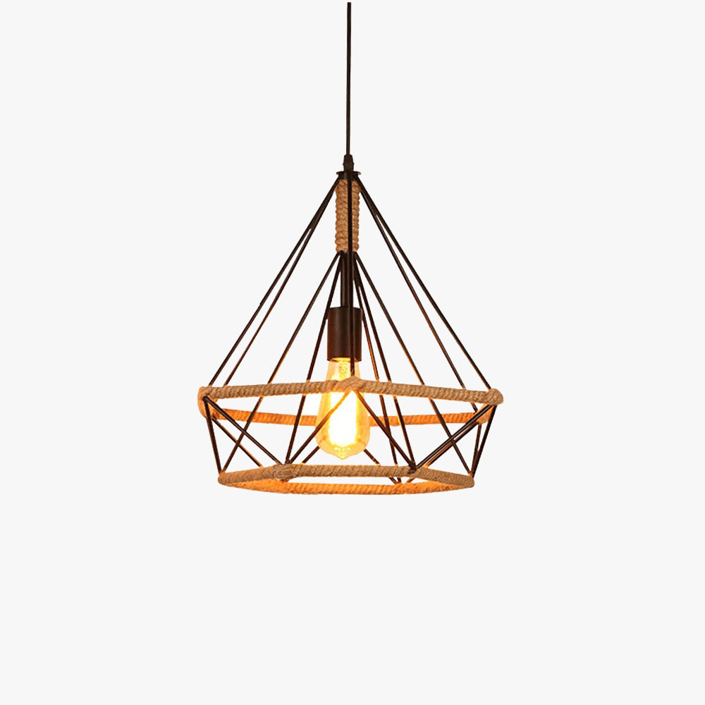 Epoch Countryside Diamond Pendant Light Black Metal Kitchen/Cafe