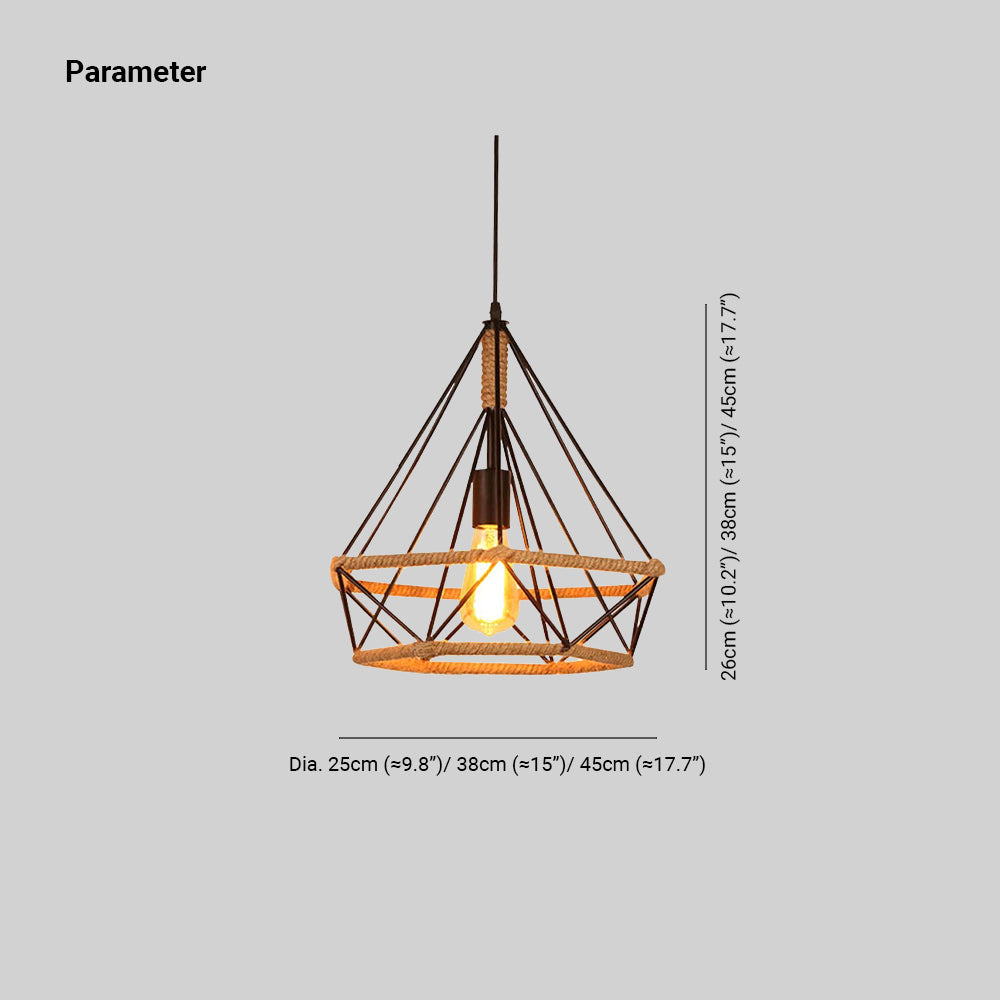 Epoch Countryside Diamond Pendant Light Black Metal Kitchen/Cafe