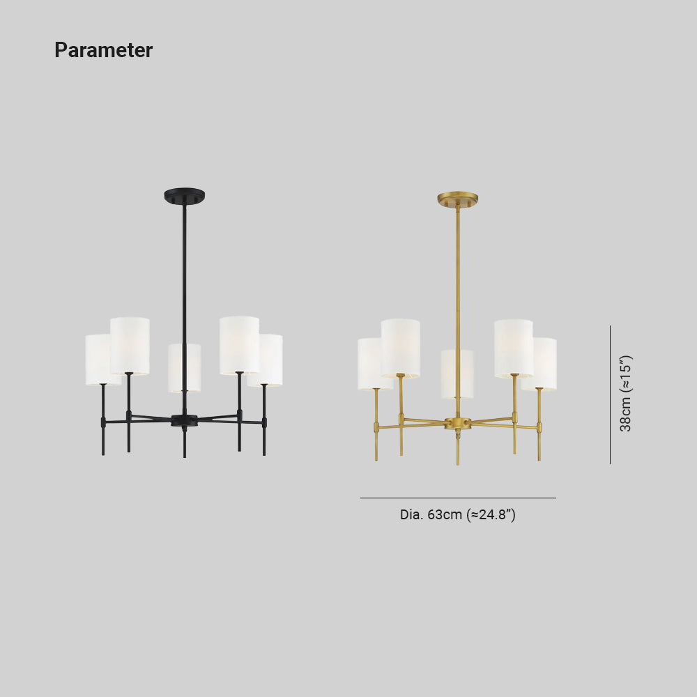 Silva moderne LED kroonluchter zwart/goud metaal/stof slaapkamer/woonkamer