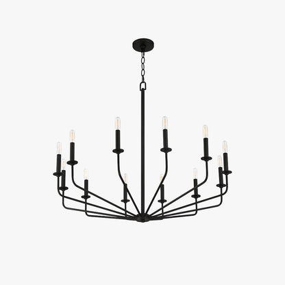 Silva Modern Industrial LED Chandelier Black Metal Living Room