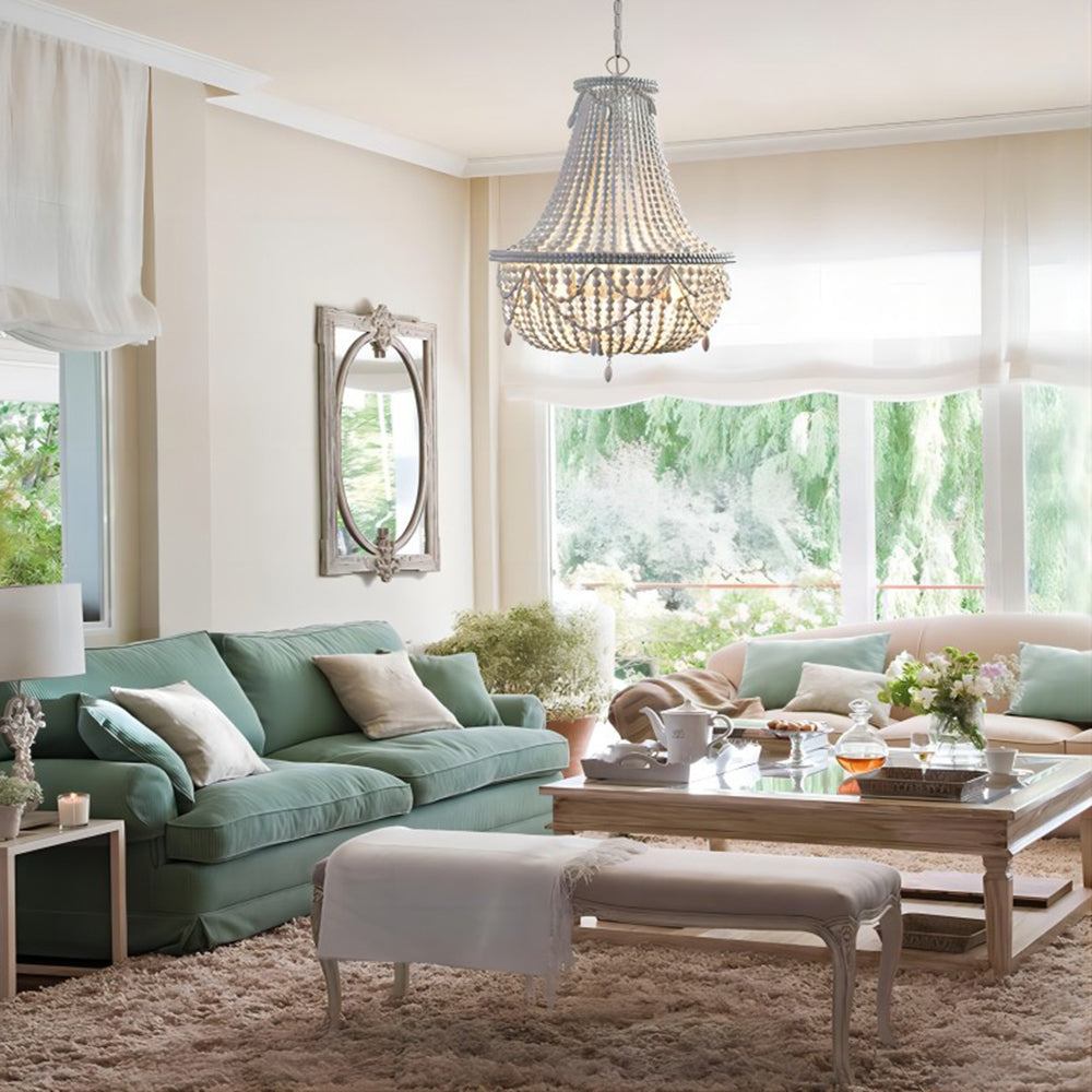 Silva Retro Luxe Sfeer Metaal/Hout Hanglamp, Oud Wit