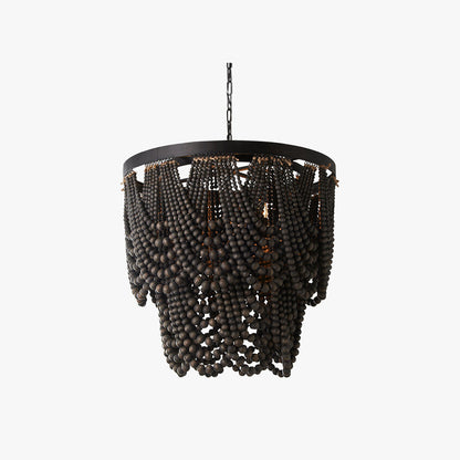 Muto Boho LED-Pendelleuchte/Kronleuchter Holz/Metall