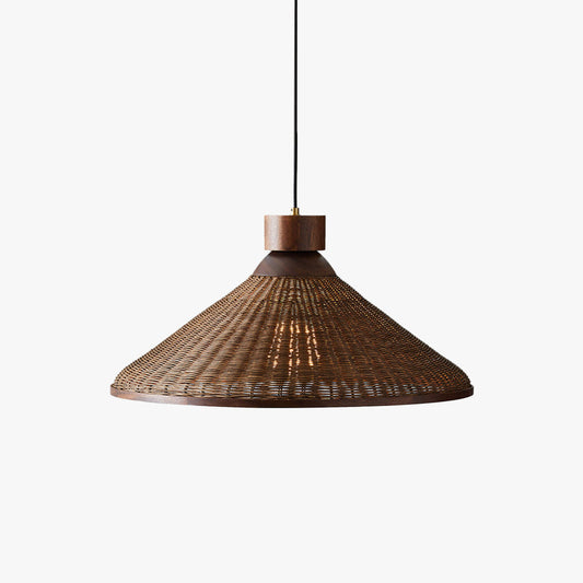 Silva Suspension LED Rétro en Rotin pour Salon/Restaurant/Hôtel