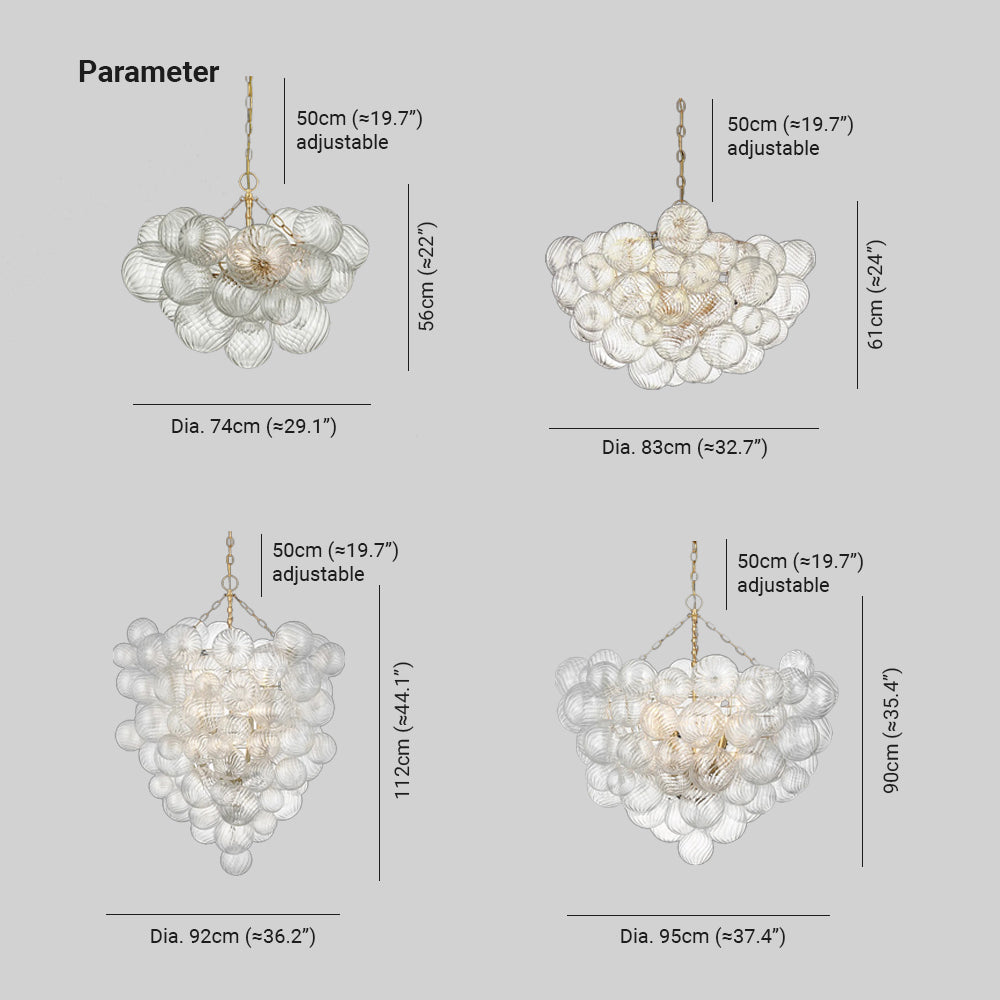 Valentina Luxe moderne LED-bubbelkroonluchter, glazen woonkamer