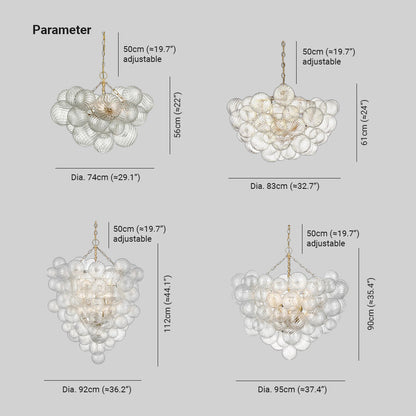 Valentina Luxe moderne LED-bubbelkroonluchter, glazen woonkamer