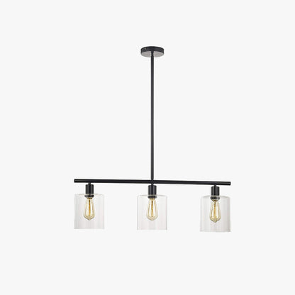 Arisha Industrial Minimalist LED Chandelier Black Metal Kitchen Island