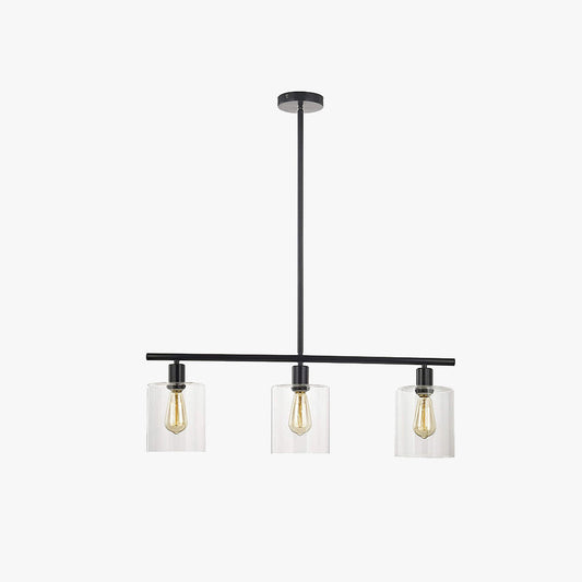 Arisha Industrial Minimalist LED Chandelier Black Metal Kitchen Island