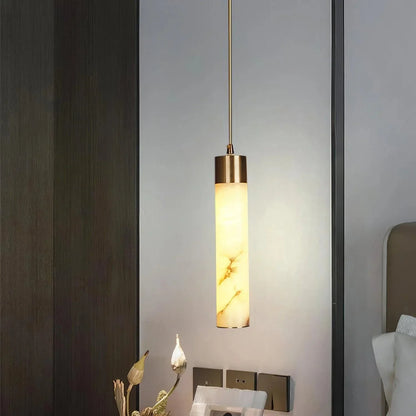 Dike White Alabaster Pendant Light