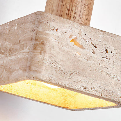 Ritta  Square Travertine Pendant Light