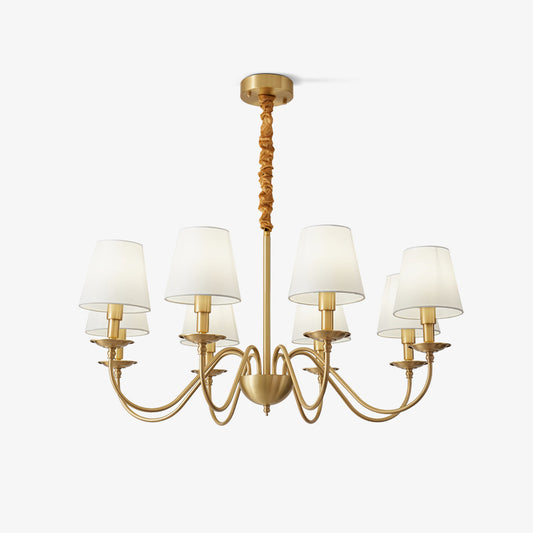 Silva Vintage LED metaal messing multi-stof witte lampenkap slaapkamer woonkamer hanglamp