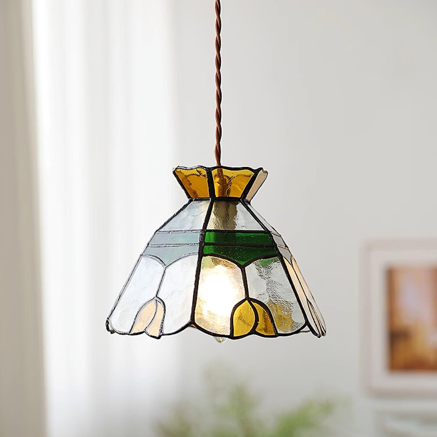 Eldine Stained Glass Pendant Light