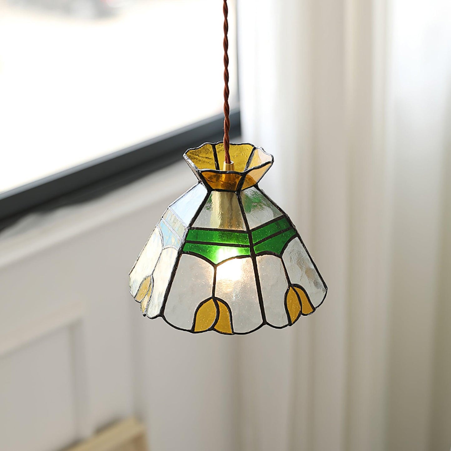 Eldine Stained Glass Pendant Light