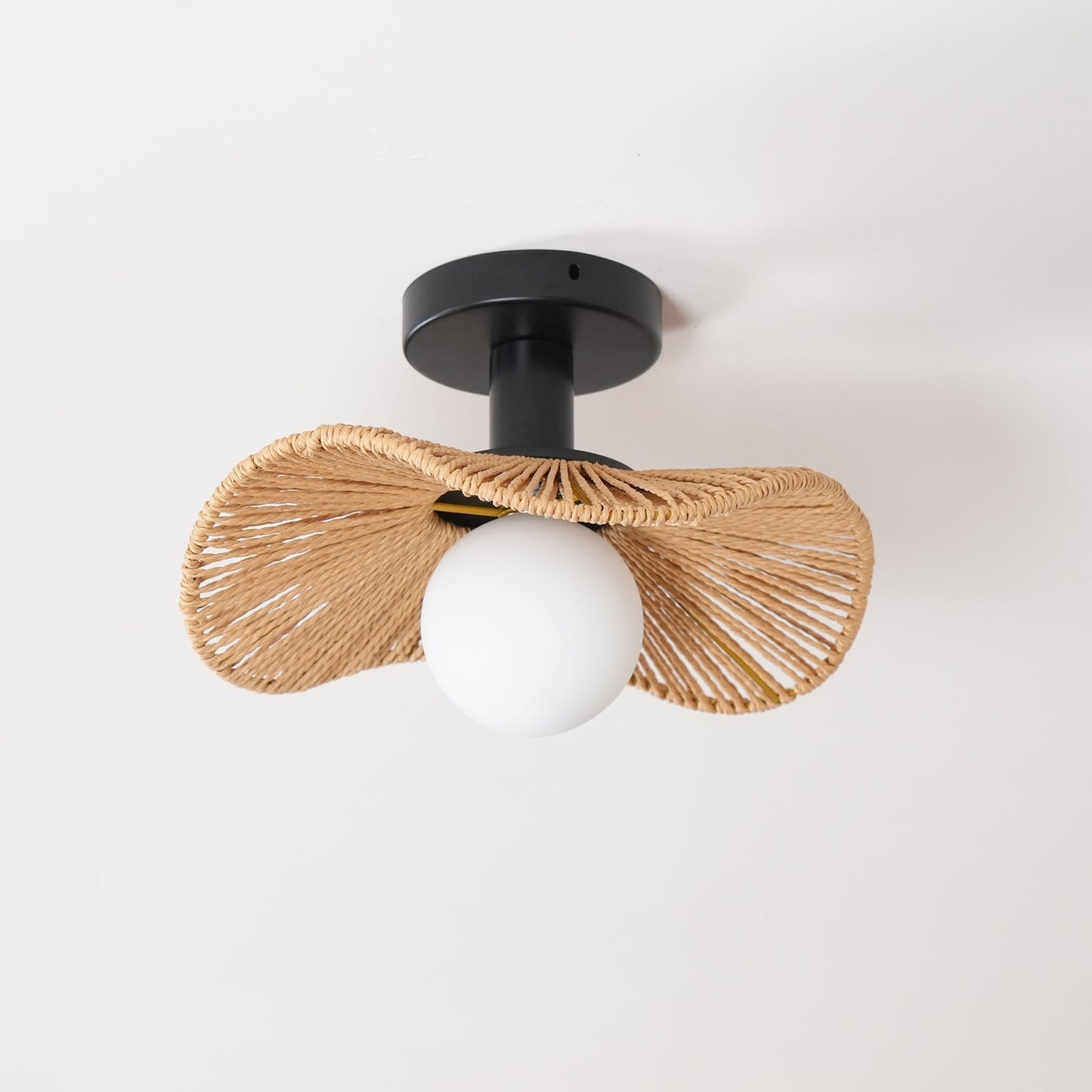 Fynora Woven Semi Flush Ceiling Light