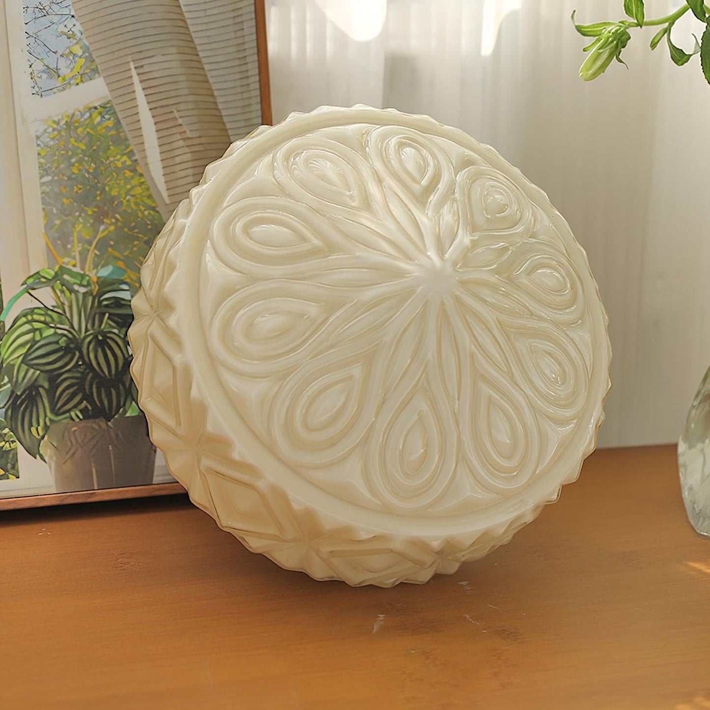 Evale Frosted Glass Flush Mount Ceiling Light