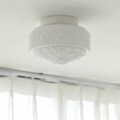 Evale Frosted Glass Flush Mount Ceiling Light