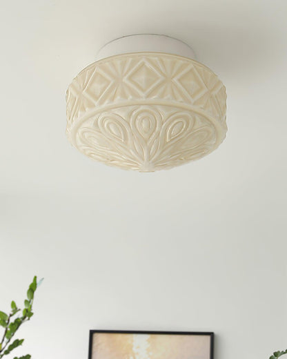 Evale Frosted Glass Flush Mount Ceiling Light