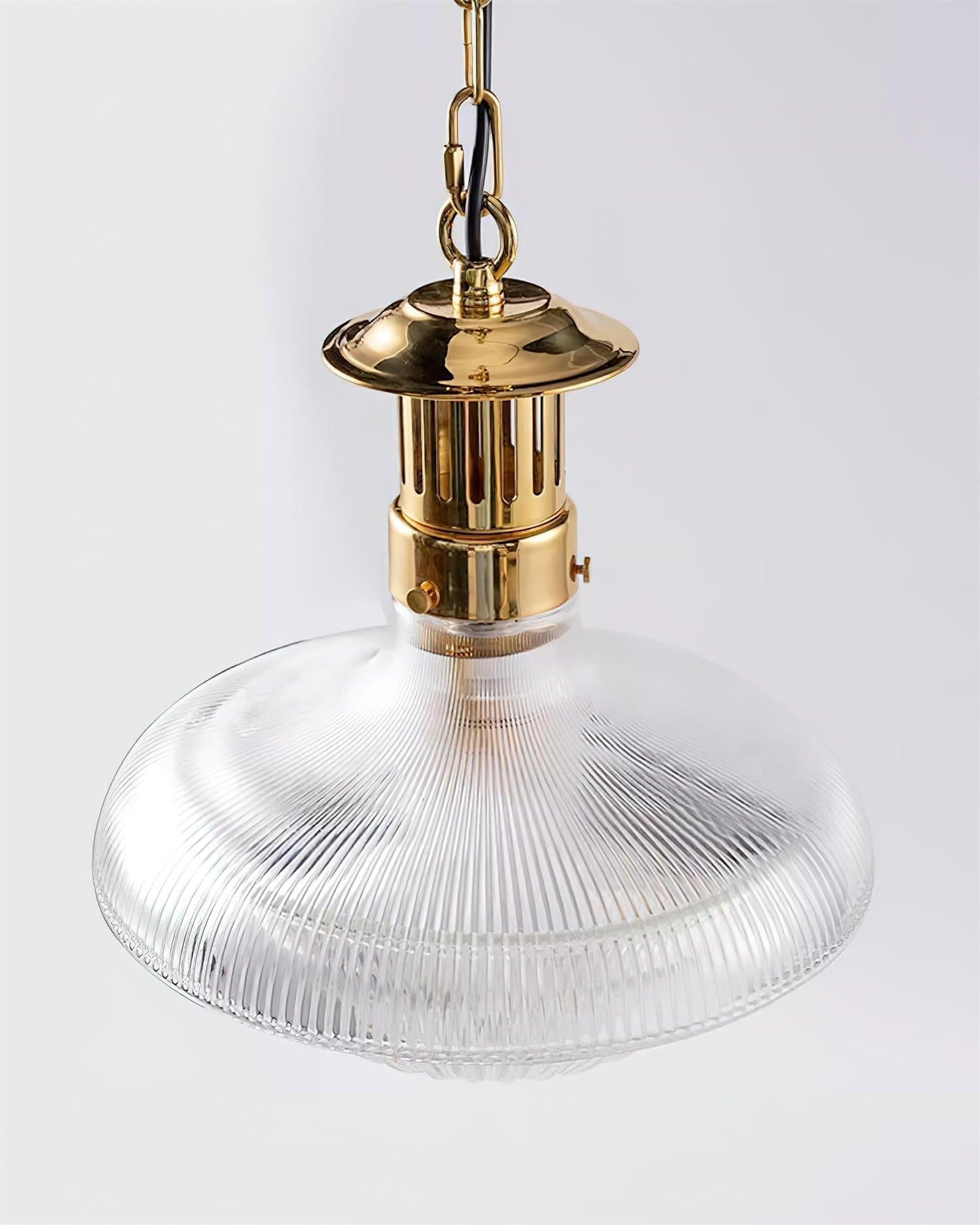 Orvel Clear Ribbed Glass Pendant Light