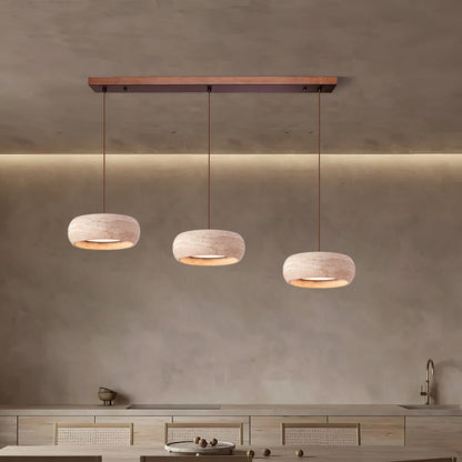 Tova Donut-Shaped Pendant Lights Travertine