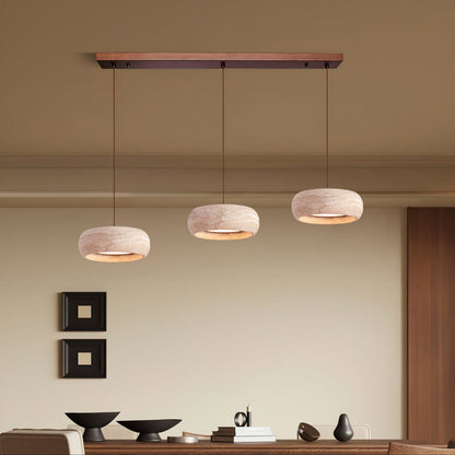 Tova Donut-Shaped Pendant Lights Travertine