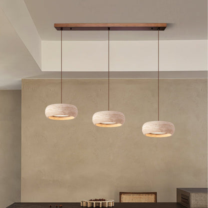 Ritta Donut-Shaped Pendant Lights Travertine