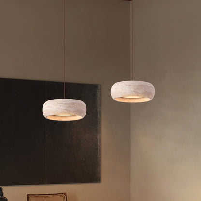 Tova Donut-Shaped Pendant Lights Travertine