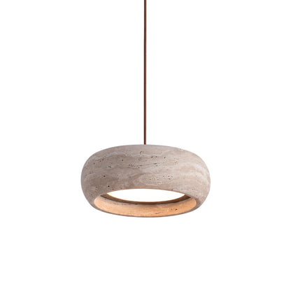 Tova Donut-Shaped Pendant Lights Travertine