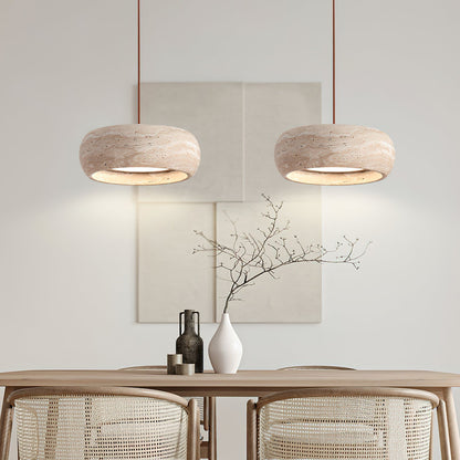 Tova Donut-Shaped Pendant Lights Travertine