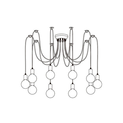 Silva Retro Country LED Spider Chandelier, Black/White