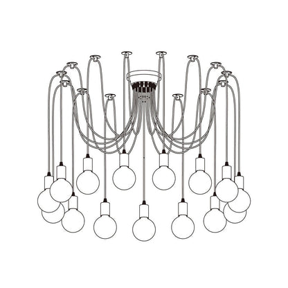Silva Retro Country LED Spider Chandelier, Black/White