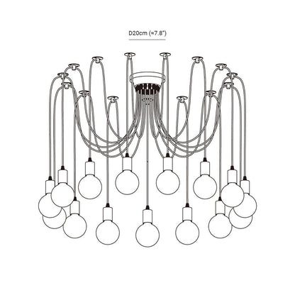 Silva Retro Country LED Spider Chandelier, Black/White