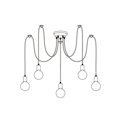Silva Retro Country LED Spider Chandelier, Black/White