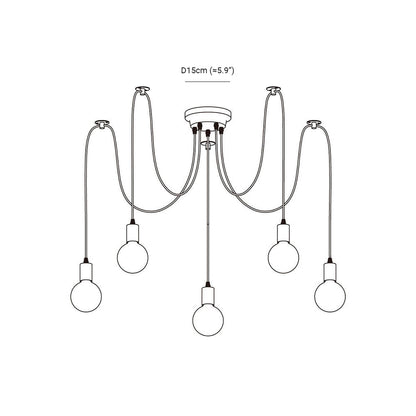 Silva Retro Country LED Spider Chandelier, Black/White