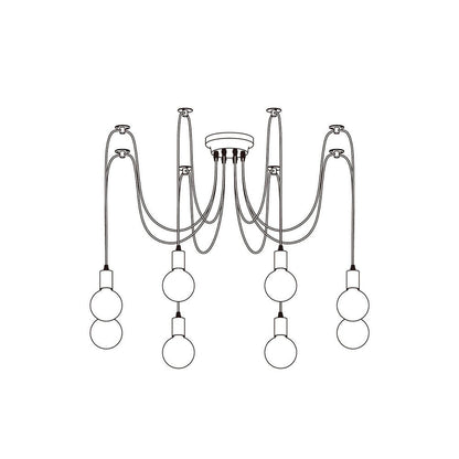Silva Retro Country LED Spider Chandelier, Black/White