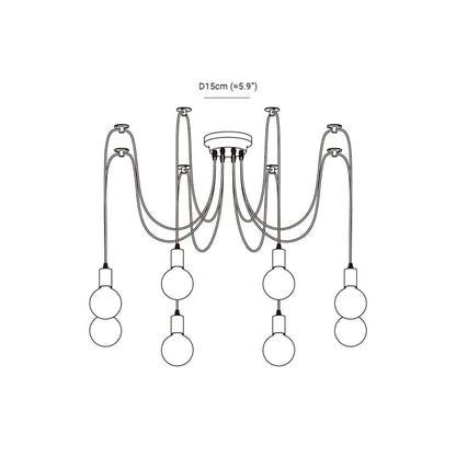 Silva Retro Country LED Spider Chandelier, Black/White