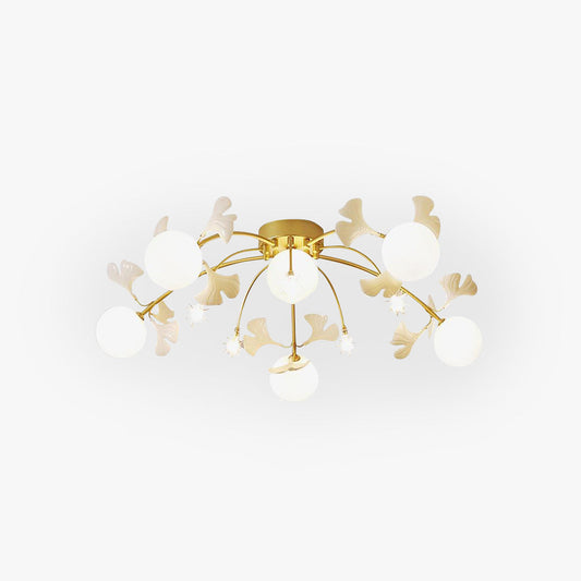 Olivia Nordic Multi Globe Deckenleuchte aus Metall/Keramik, Weiß/Gold