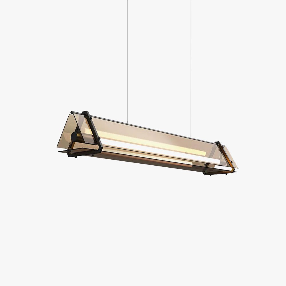 Arisha Industrial Triangle Pendelleuchte aus Metall/Glas, Gold