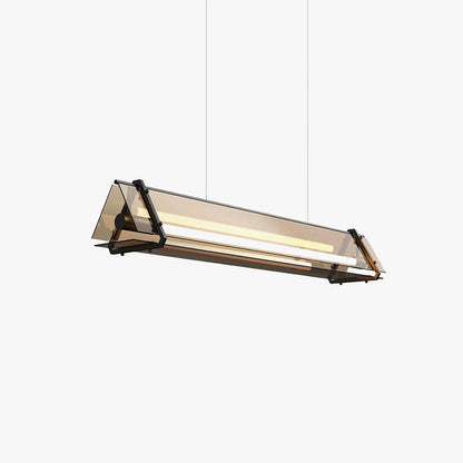 Arisha Industrial Triangle Pendelleuchte aus Metall/Glas, Gold