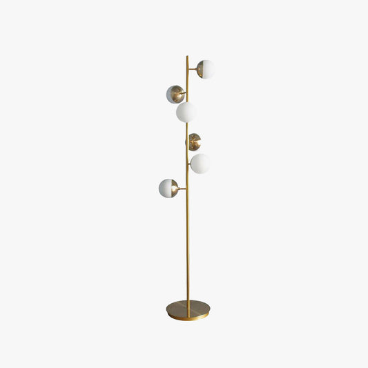 Valentina Floor Lamp Ball Modern, Metal/Ceramic, White/Gold, Living Room