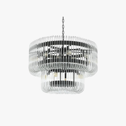 Kristy Modern Luxury LED Chandelier Ceiling Light Black/Gold Glass Living Room