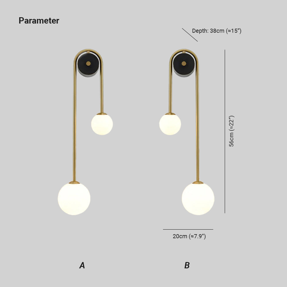 Elaro Brass Arc Wall Light