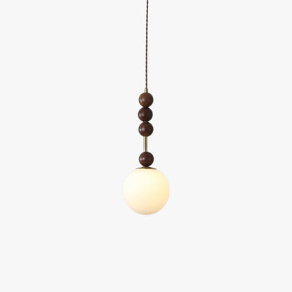 Norn Vintage Globe Pendant Light Wooden Beads