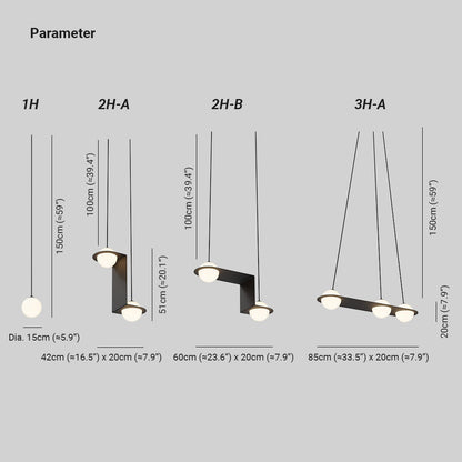 Selan Black Glass Pendant Lamp