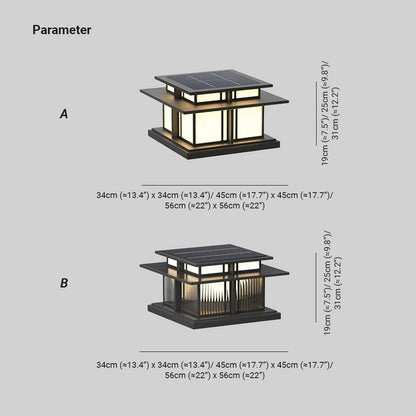 Milo Pillar Solar /HardWire Outdoor Light