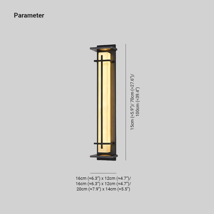 Ray Square Outdoor Wall Light  Imitation Alabaster Waterproof